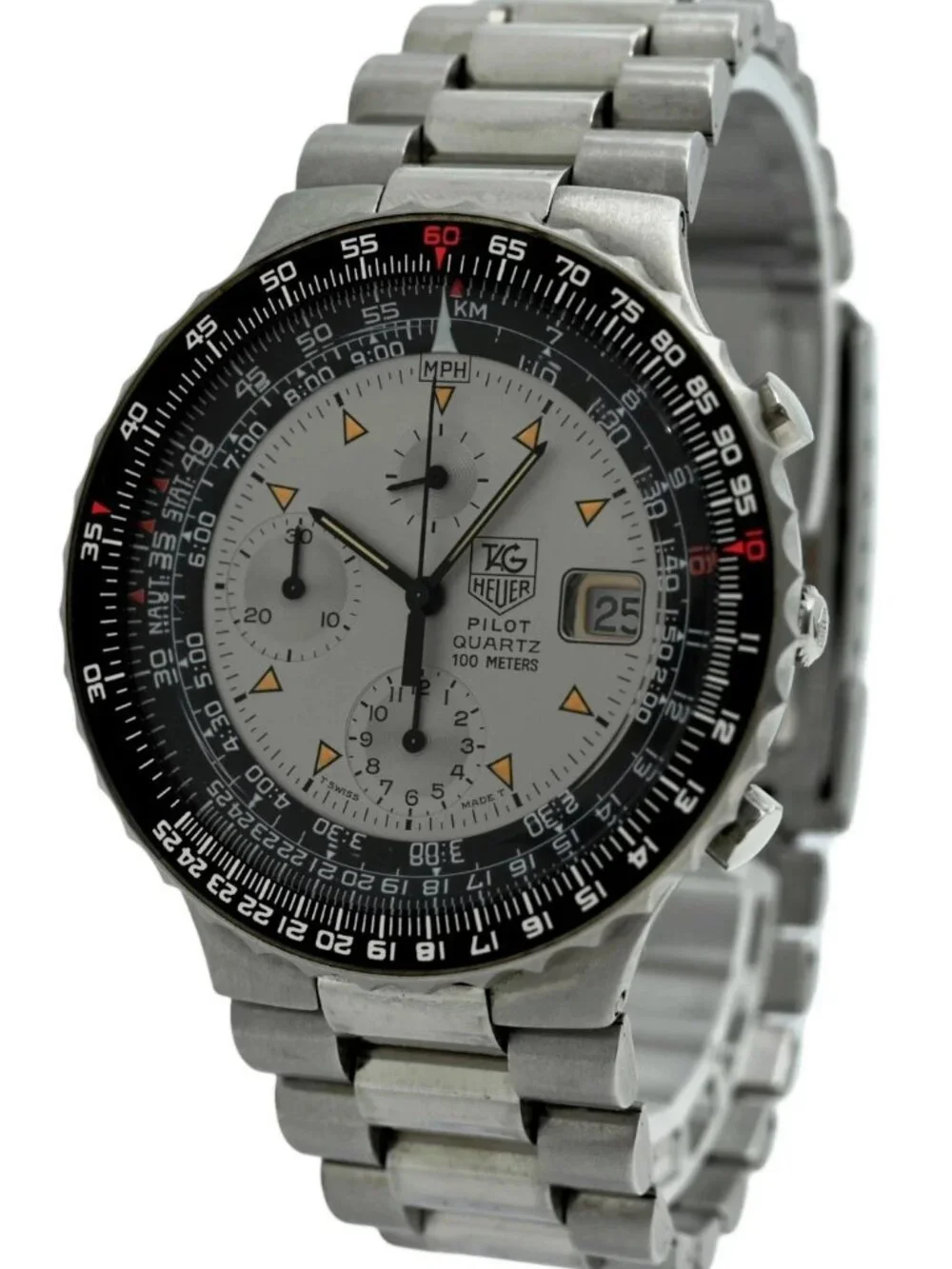 Tag Heuer 43mm Men's Early Pilot Stainless Steel Aviation Watch! Ref: 230.006-Z!